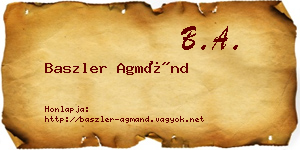 Baszler Agmánd névjegykártya